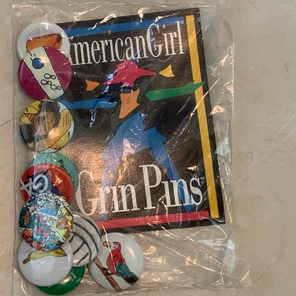 American Girl Grin Pins 1994 Sealed Bag 10 pin package collection Rare Find VTG - Picture 3 of 7